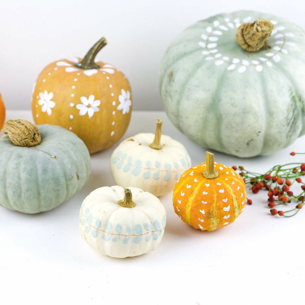 Kürbisse mit Kreidefarbe bemalen mrsgreenhouse