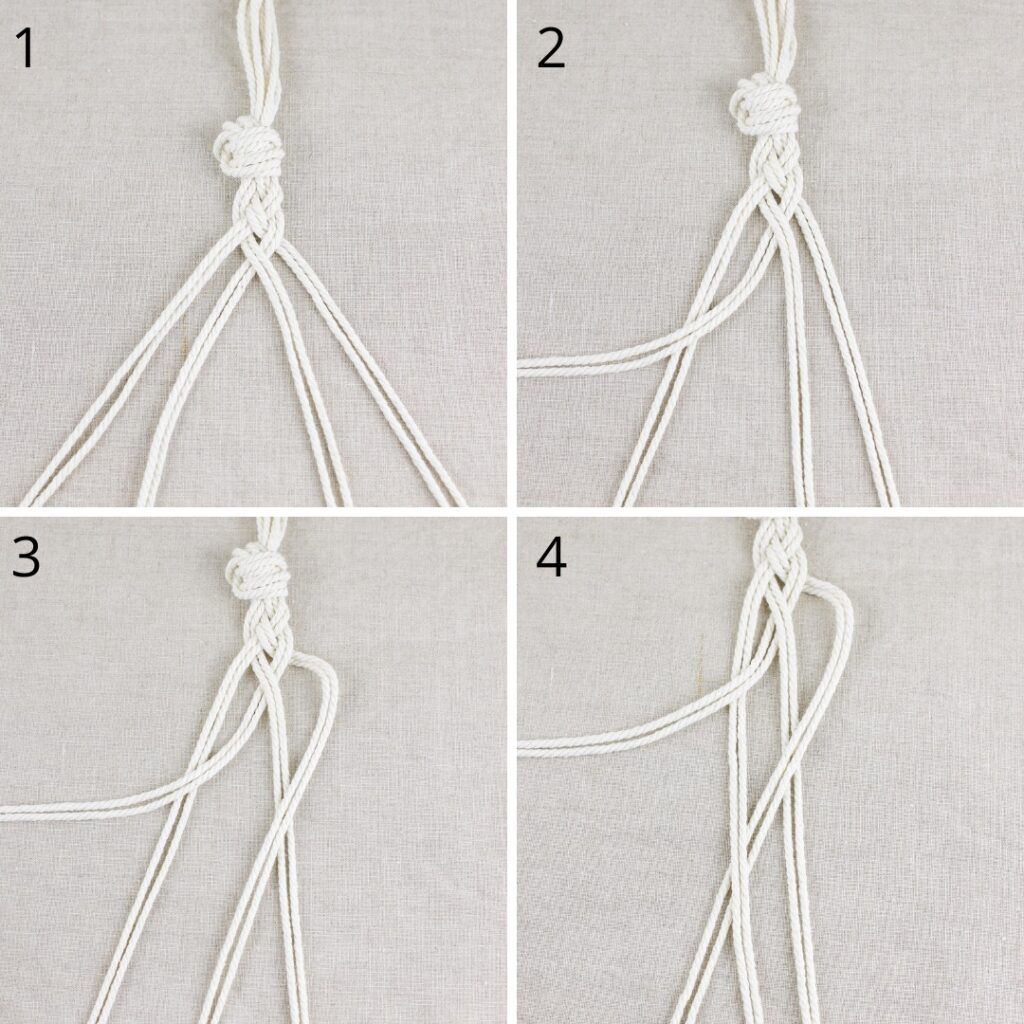 Zopfflechten mit 4 Strängen