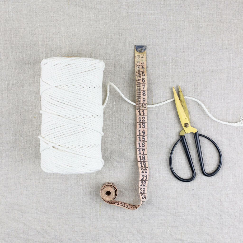 Makrameegarn zuschneiden für Hängekorb