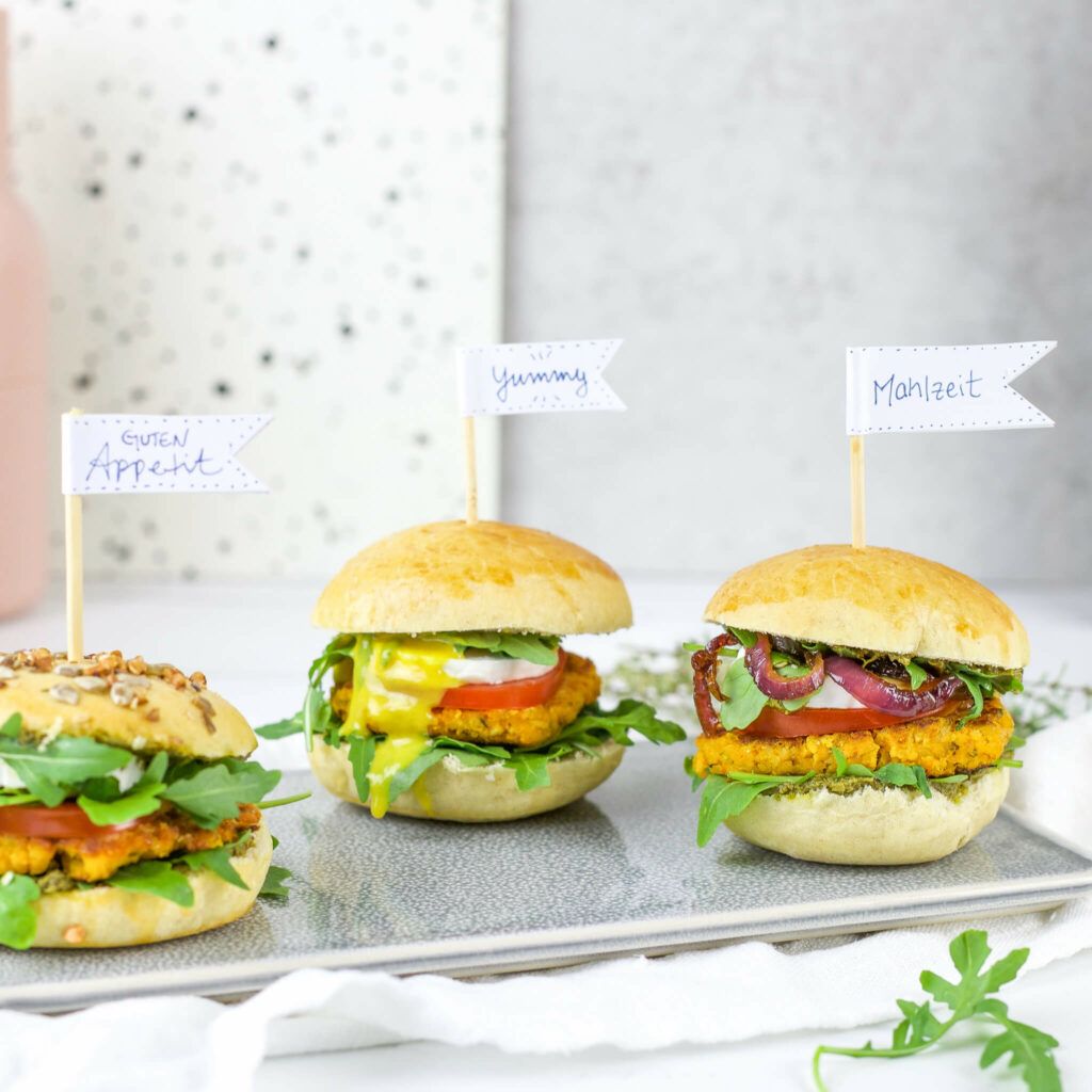 Mini Burger mit Kürbis und Süßlupinen
