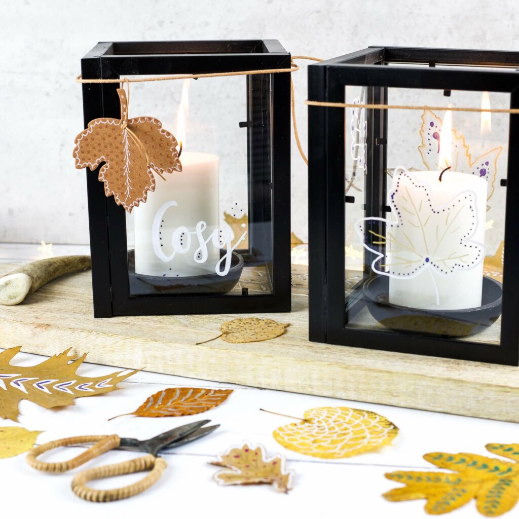 Windlichter aus Bilderrahmen basteln