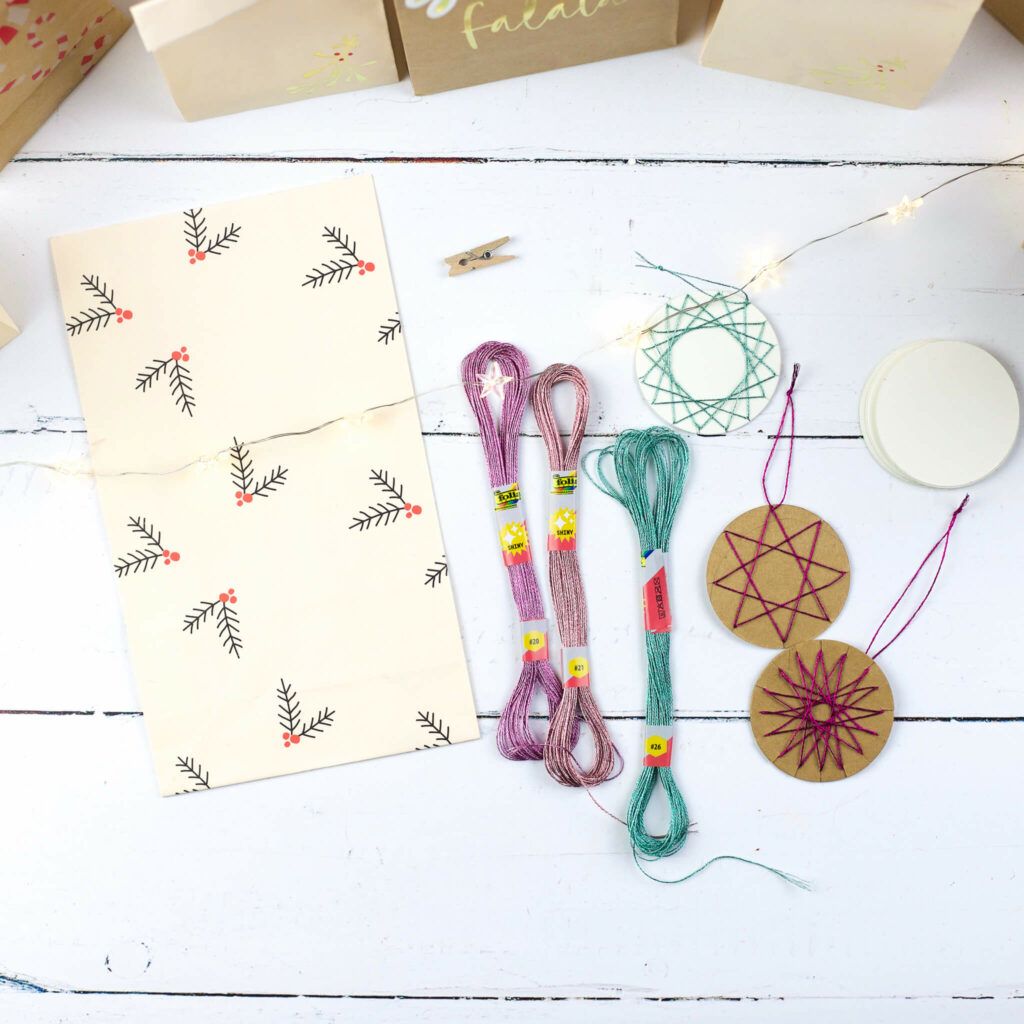 Glitzergarn von Folia für Adventskalender