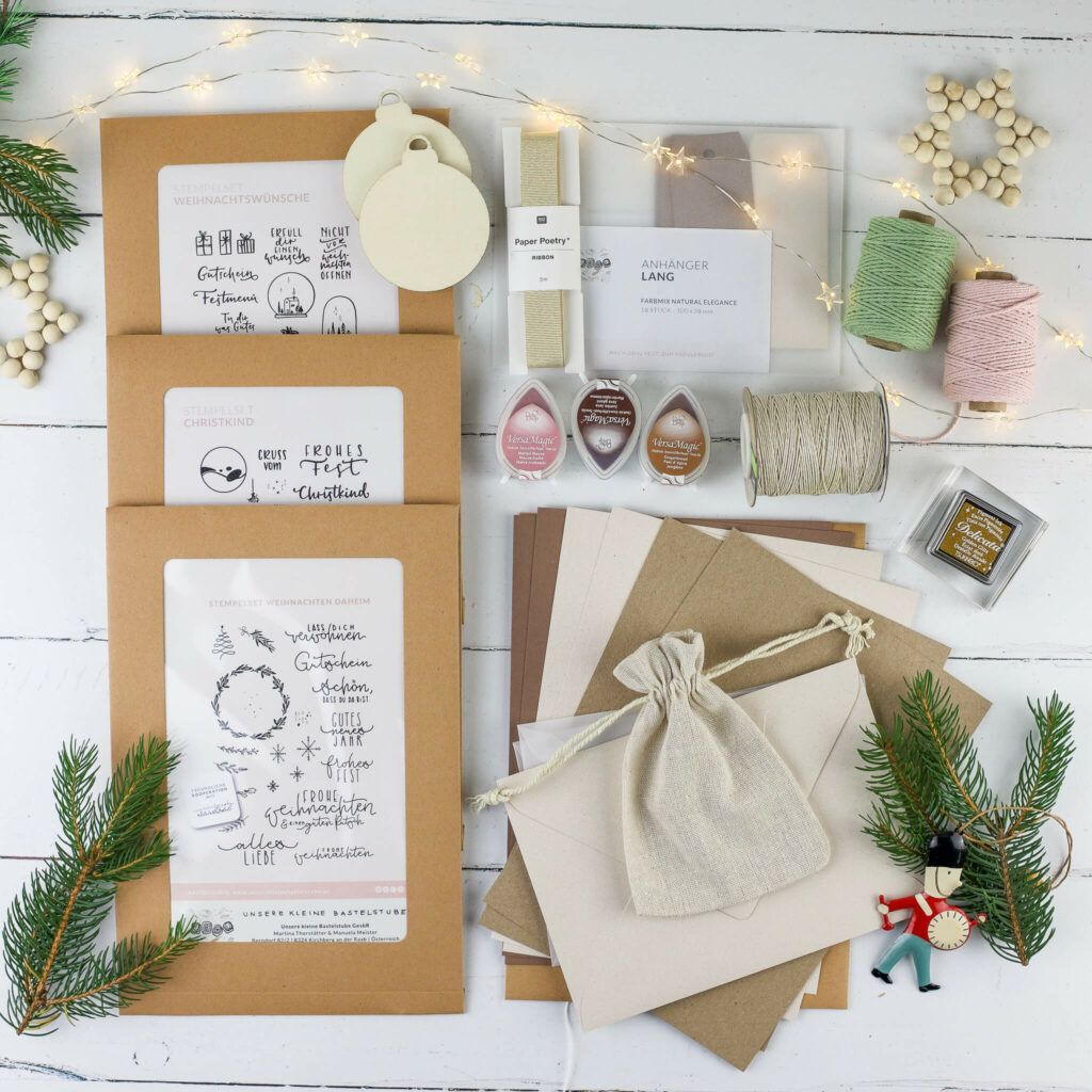 Stempel und Dekomaterial für Geschenke