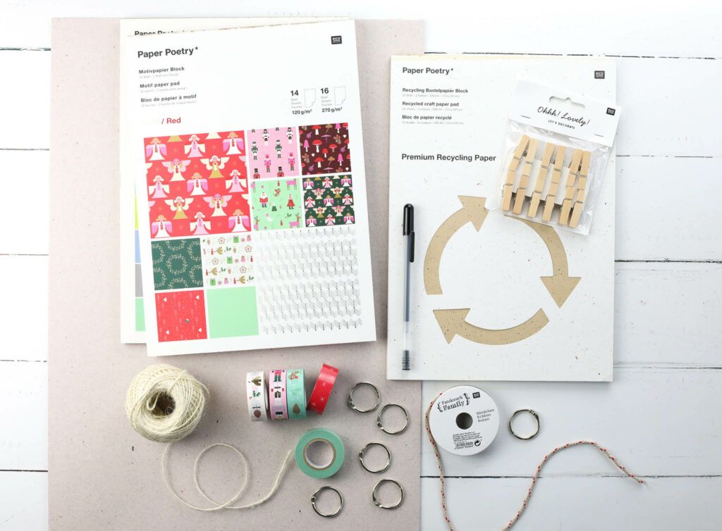 Papier für Mini Rezeptbuch