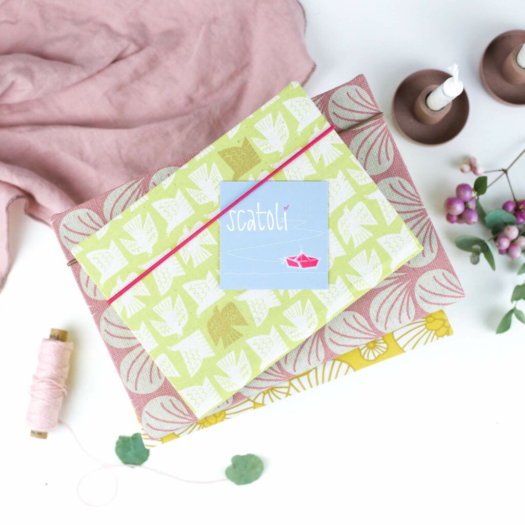 Notizbücher mit Stoff beziehen