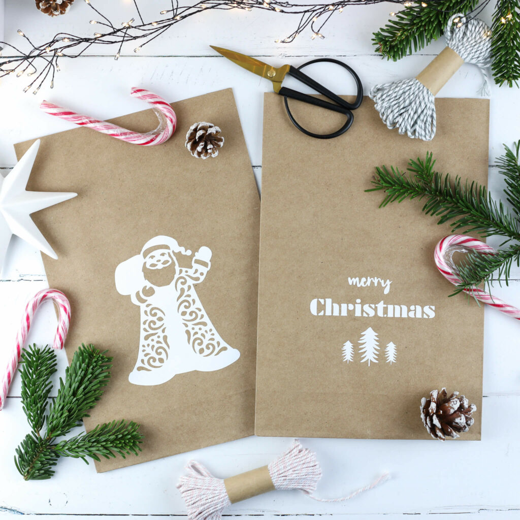 Papiertüten mit Motiven und Cricut Vinyl verzieren