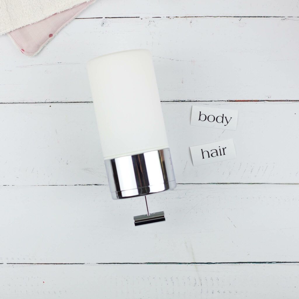 Seifenspender mit Schrift beplotten