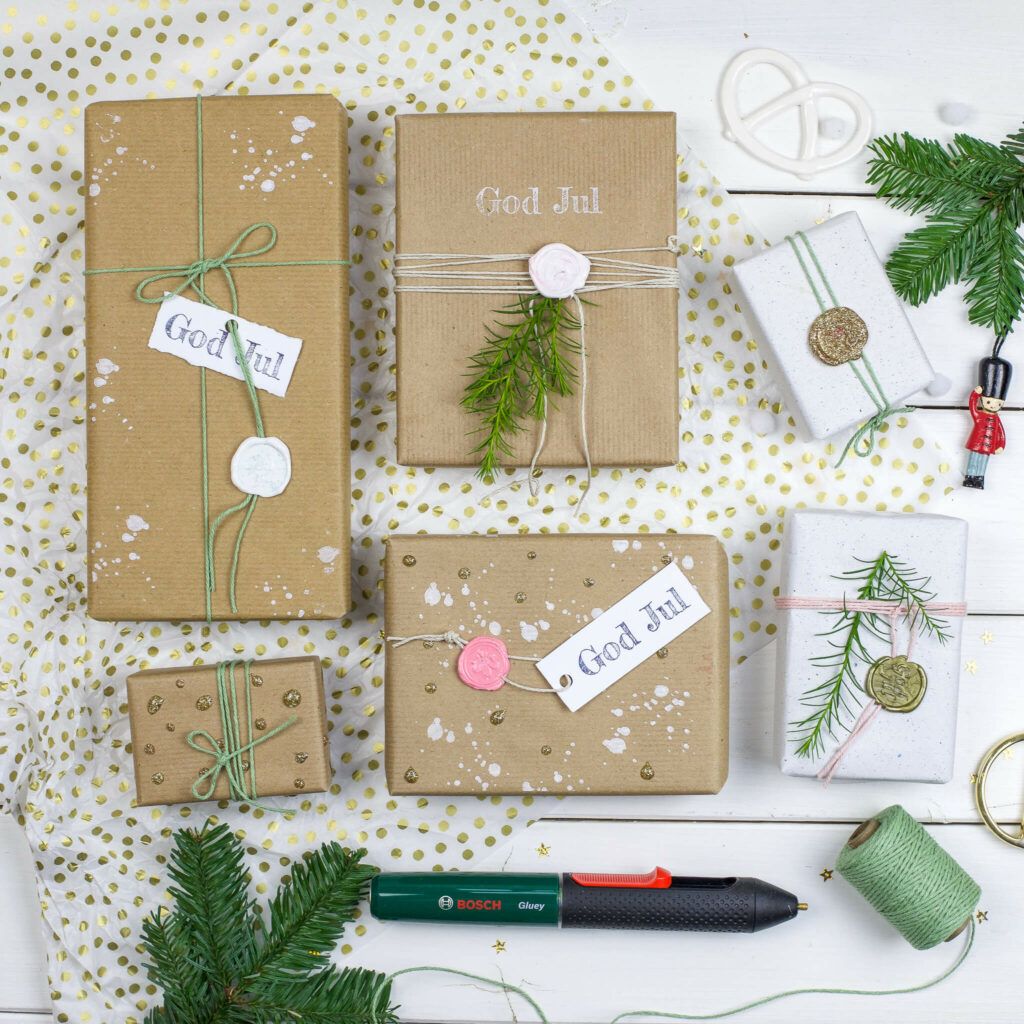 Siegel auf Geschenkverpackung mit dem bosch gluey