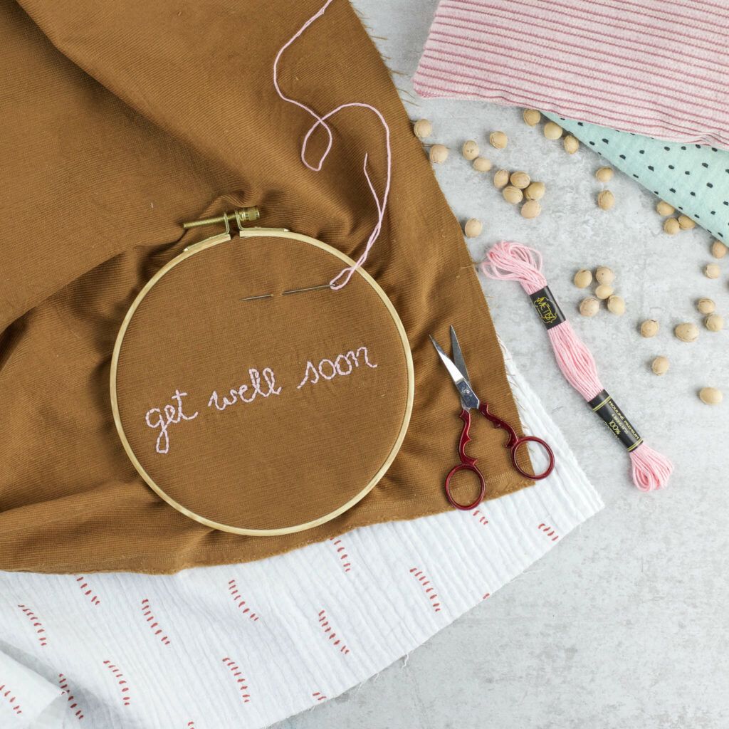 Kirschkernkissen besticken