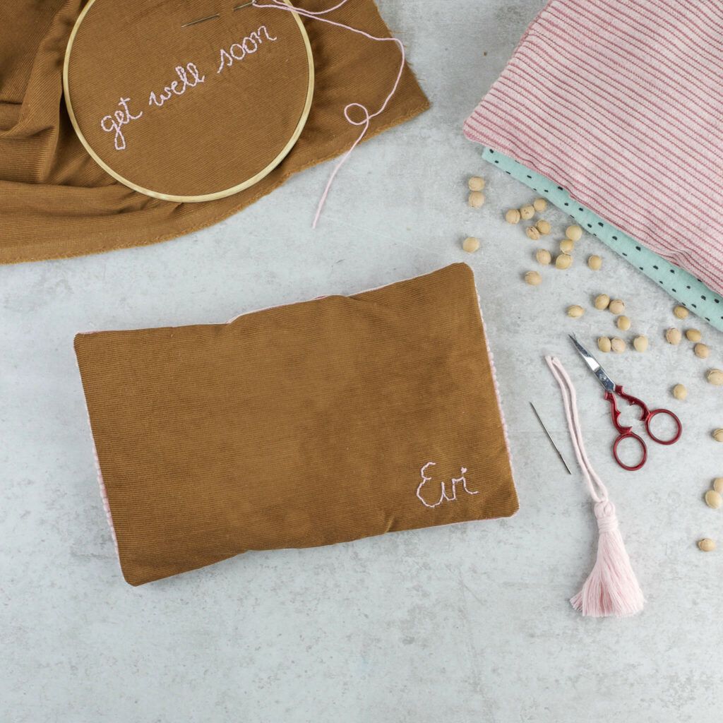 Kirschkernkissen besticken