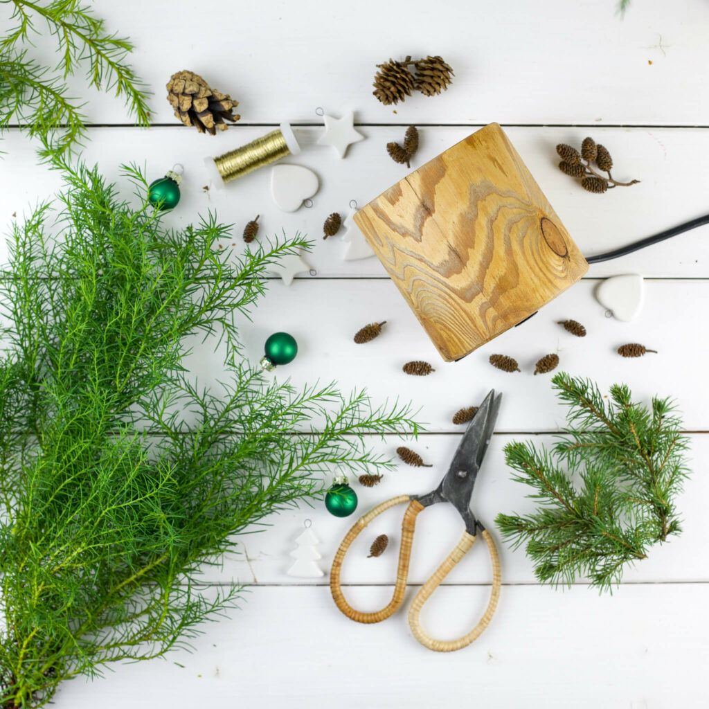 grüner Kranz für Lampensockel