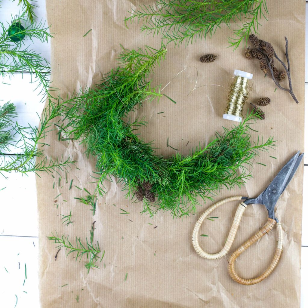 Kranz binden für Lampensockel