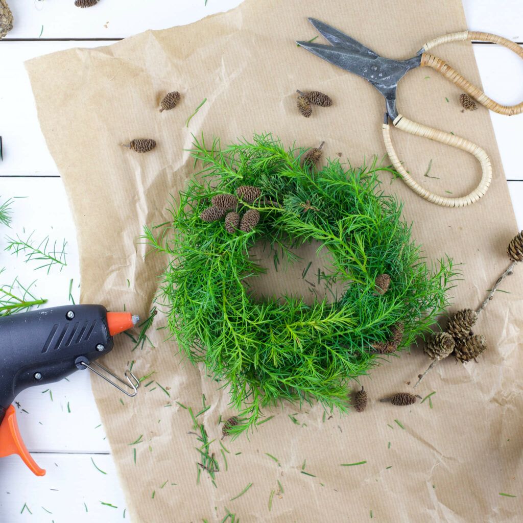 Kranz binden für Lampensockel