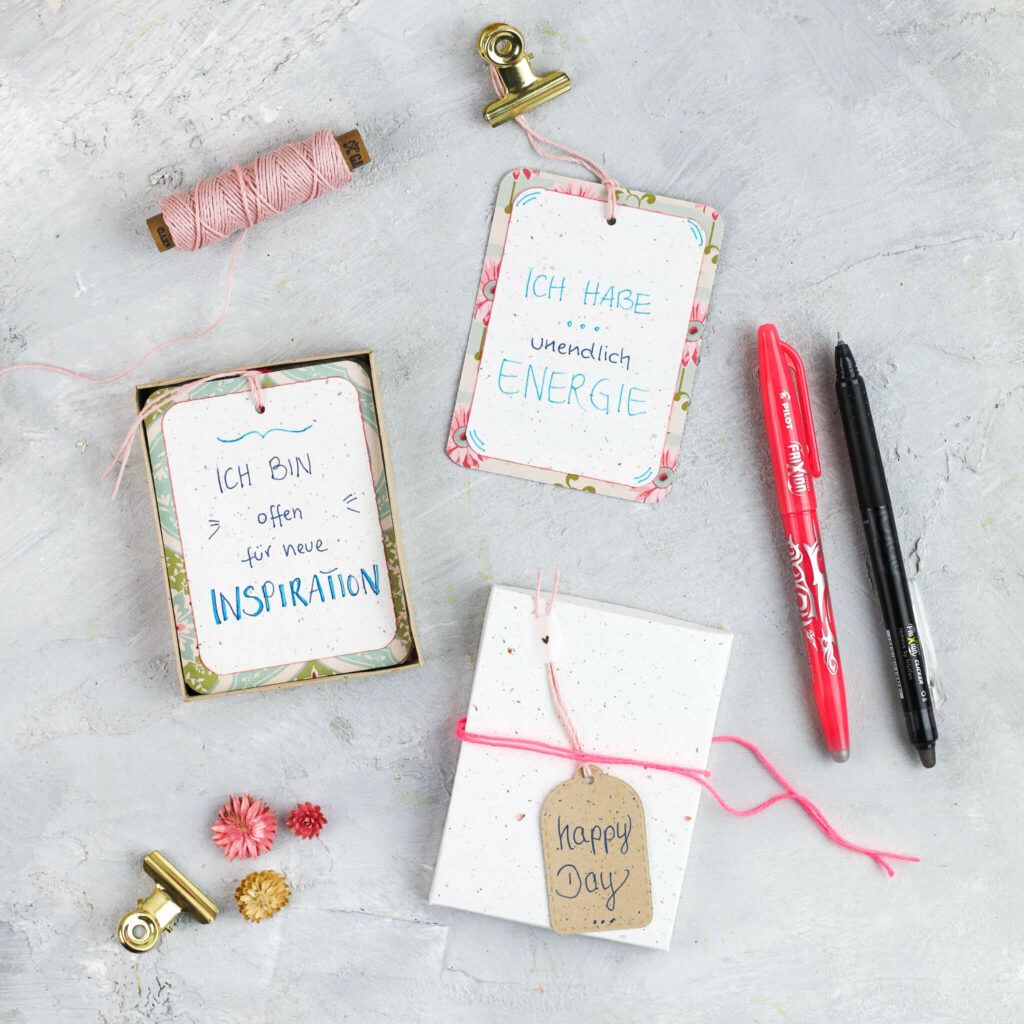Affirmationskarten in einer Box selber machen