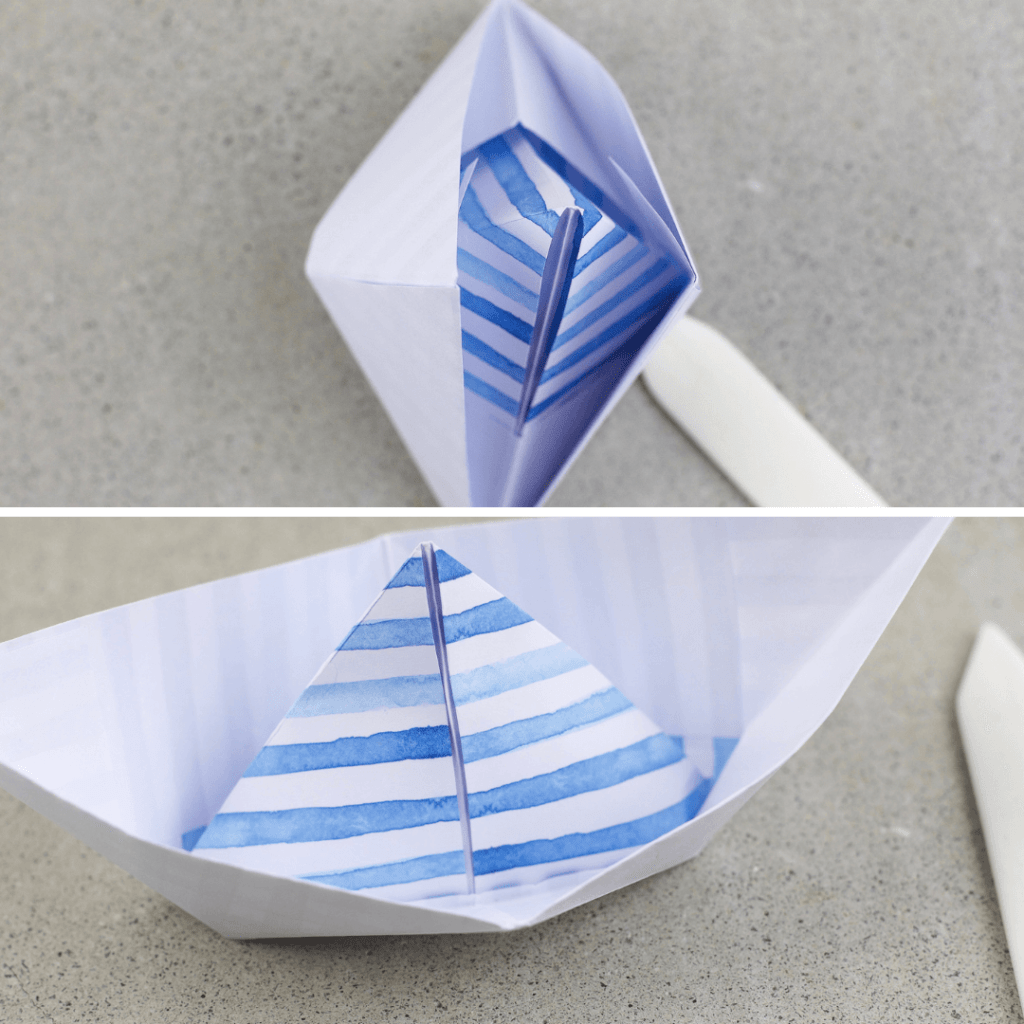 Papierboote falten mit Anleitung