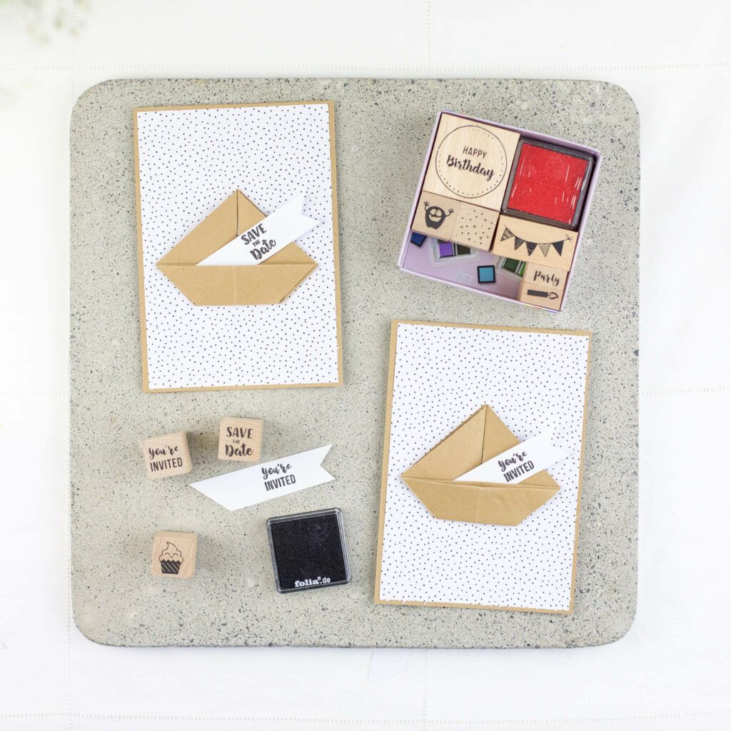 Faltboote für Karten basteln