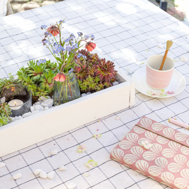 Holztablett selber bauen für Minigarten