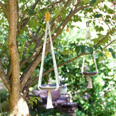 Makramee Vogeltränke zum Aufhängen