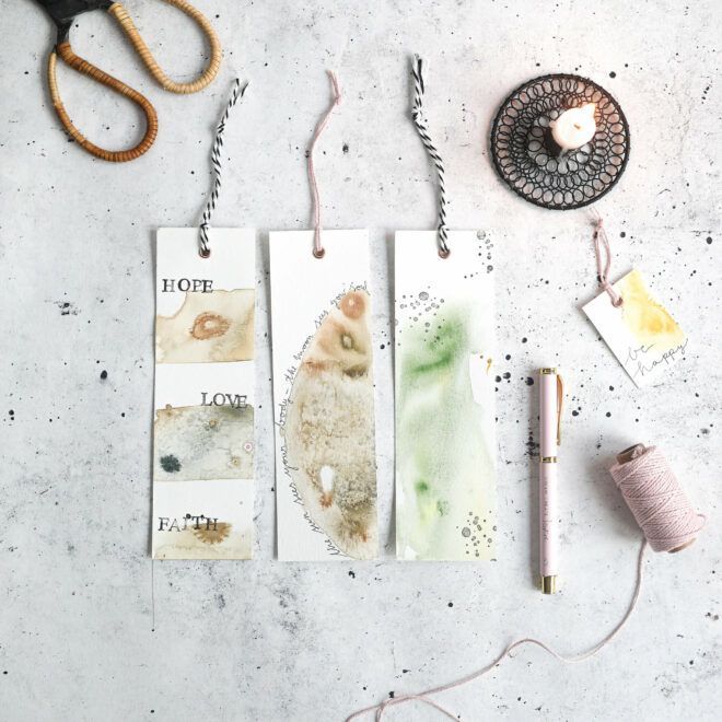 DIY Aquarell Lesezeichen