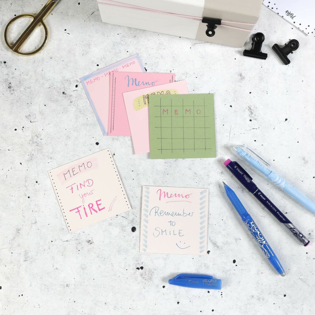 Notizzettel für Stifthalter aus Holz beschriften