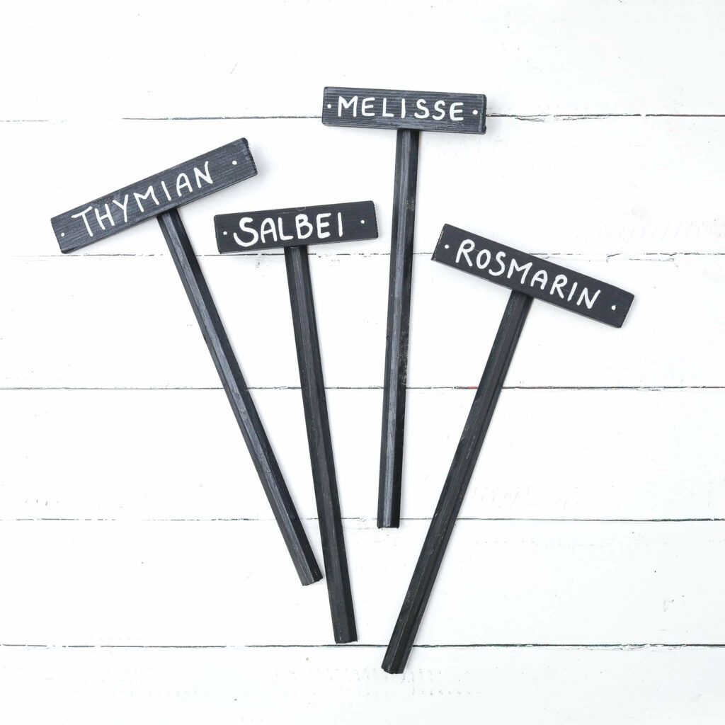 Pflanzenstecker aus Holzleisten selber bauen