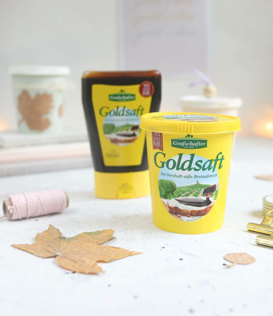 Mit Goldsaft Bechern Aufbewahrungsdosen im herbstlichen Look basteln