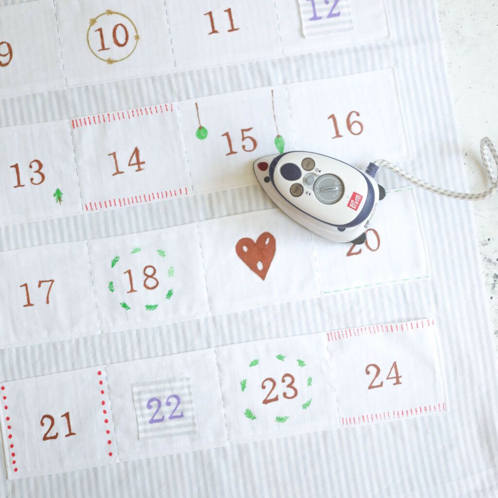 Taschen auf den Stoff nähen