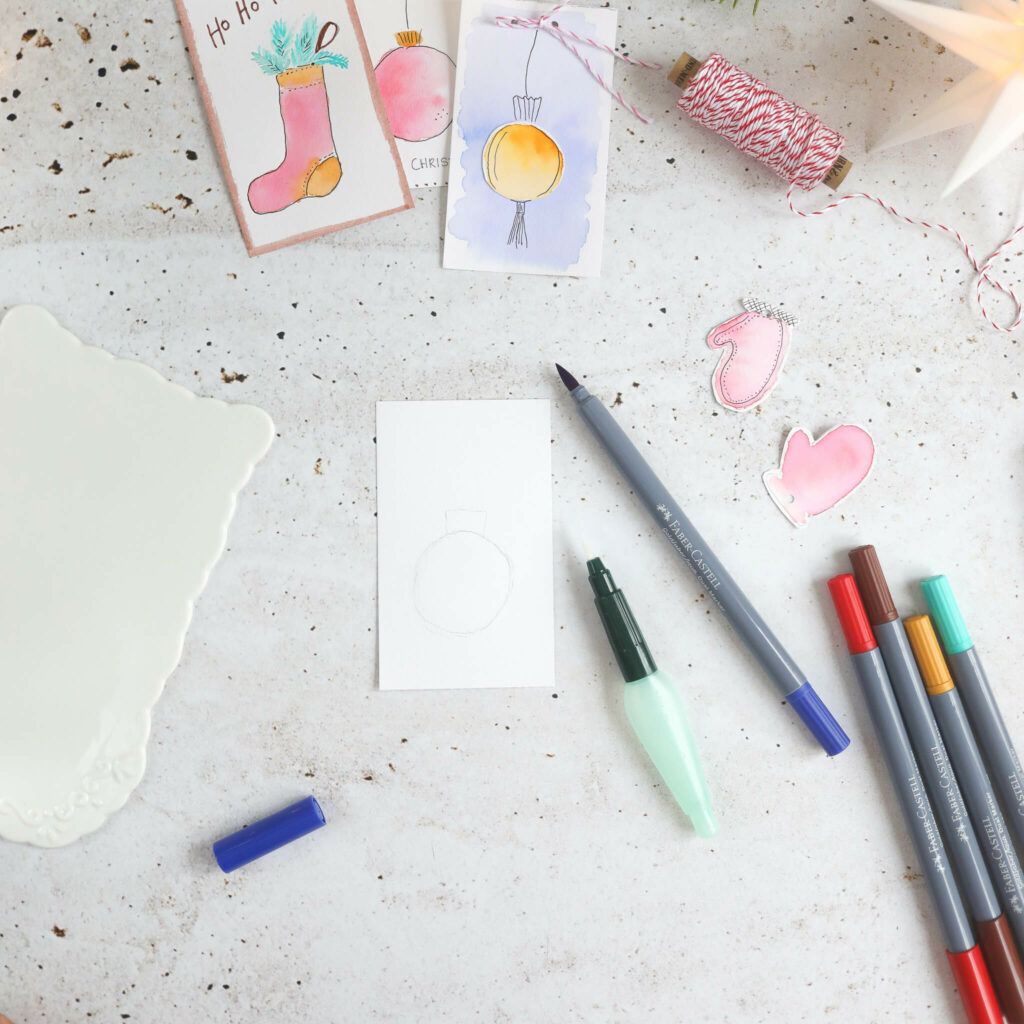 Flache mit dem Wassertankpinsel befeuchten