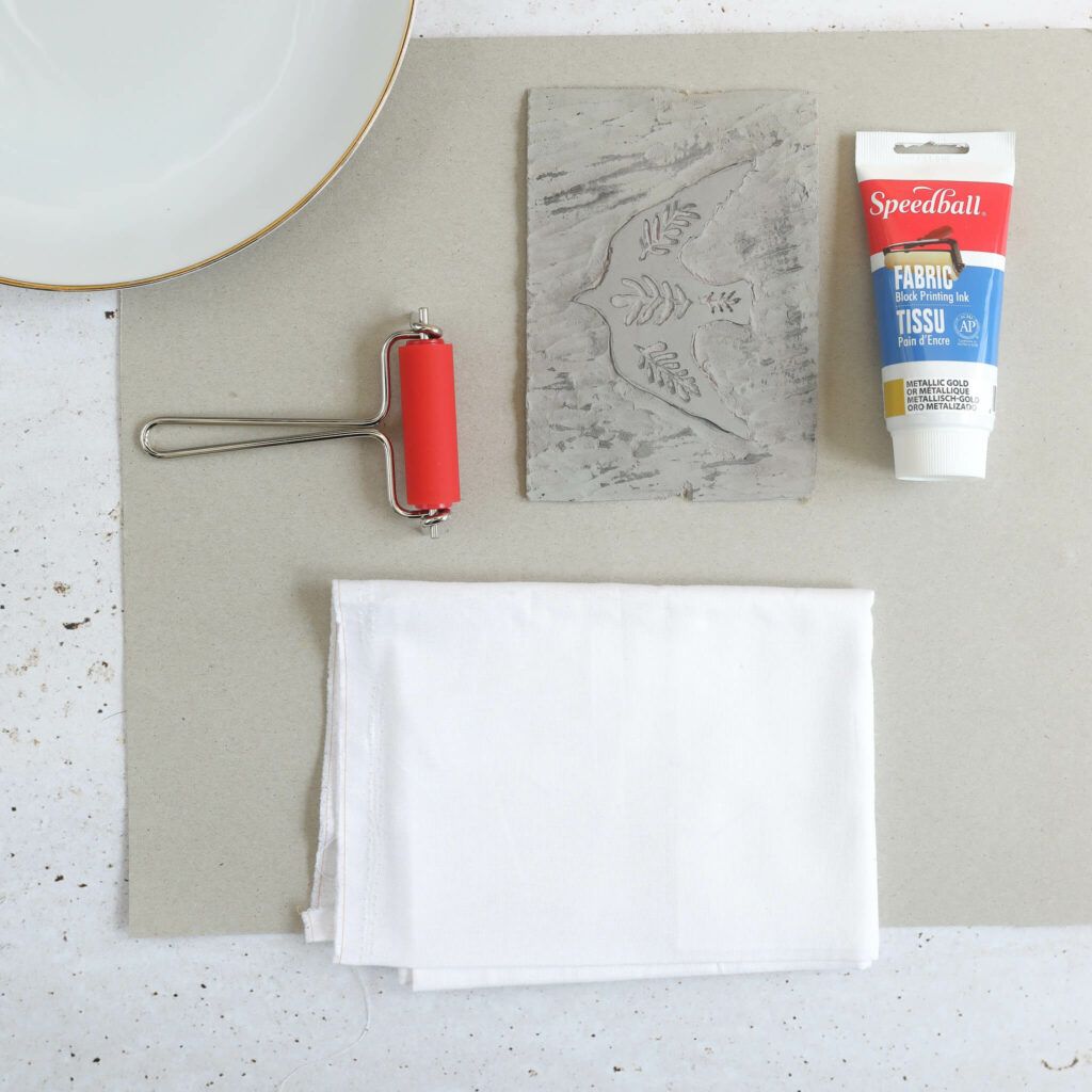 Material für Linoldruck auf Stoff