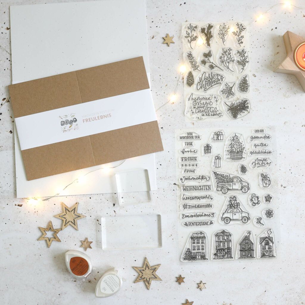 Material für gestempelte Weihnachtskarten
