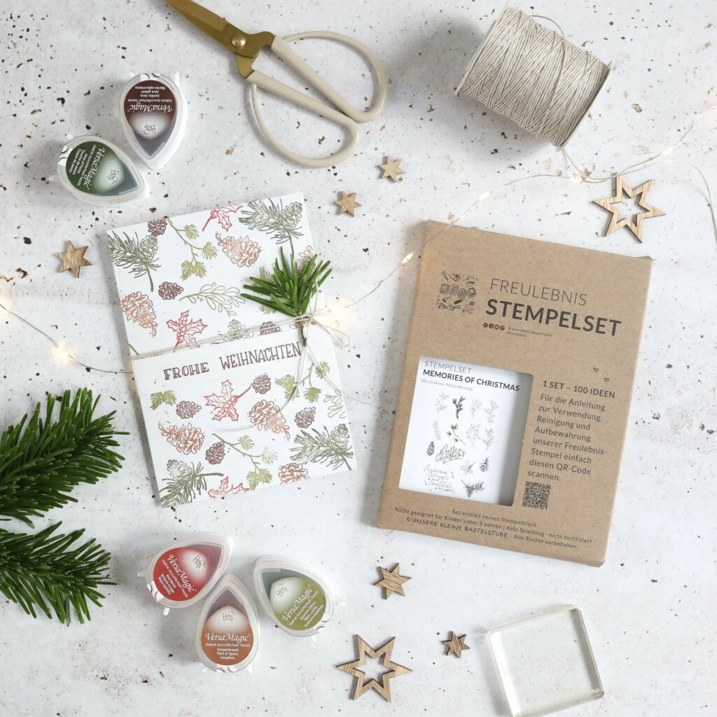 Weihnachtskarte stempeln mit Waldmotiven