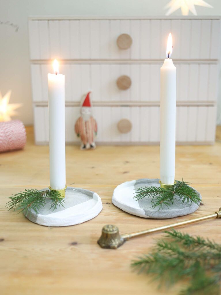Kerzenständer aus Knetbeton basteln