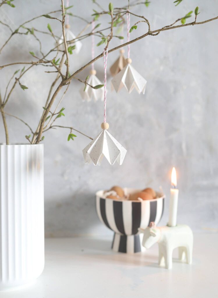 Origamiblume im Plissee Stil falten mit Anleitung