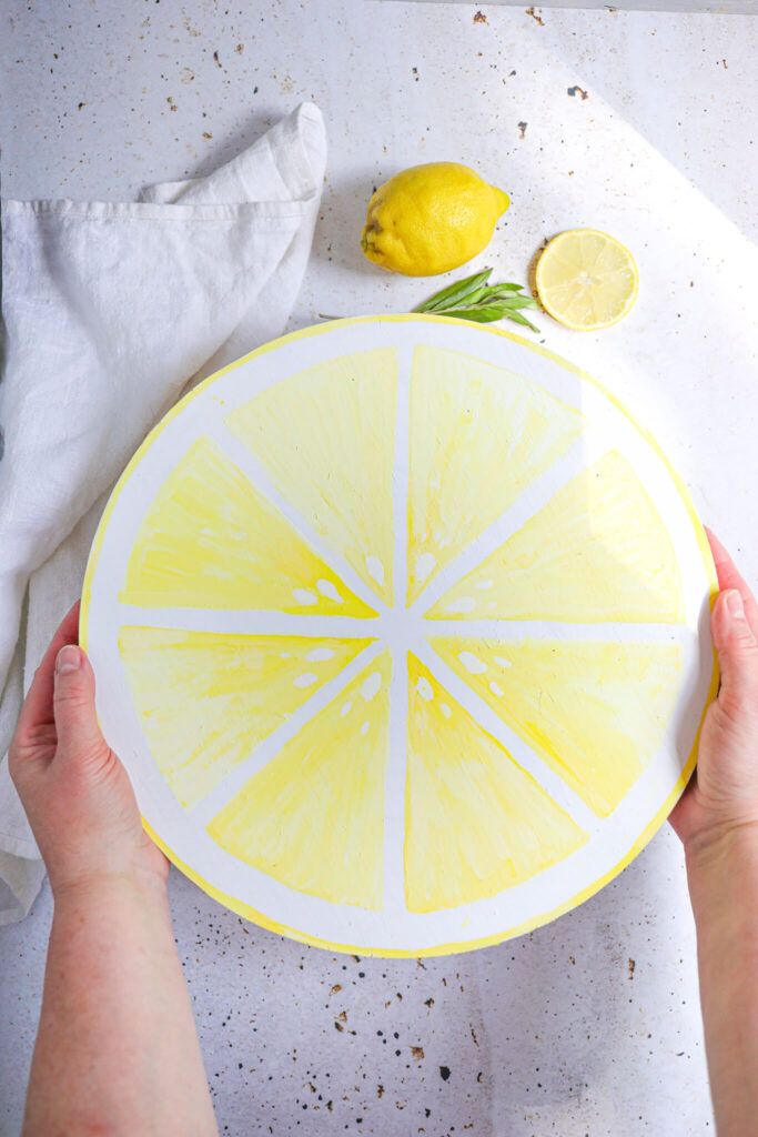 DIY Tablett im Zitronen Look für die Sommerdeko