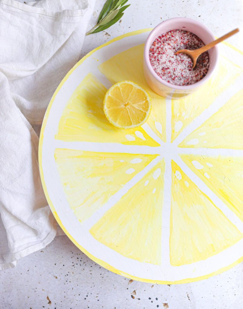 DIY Tablett im Zitronen Look für die Sommerdeko