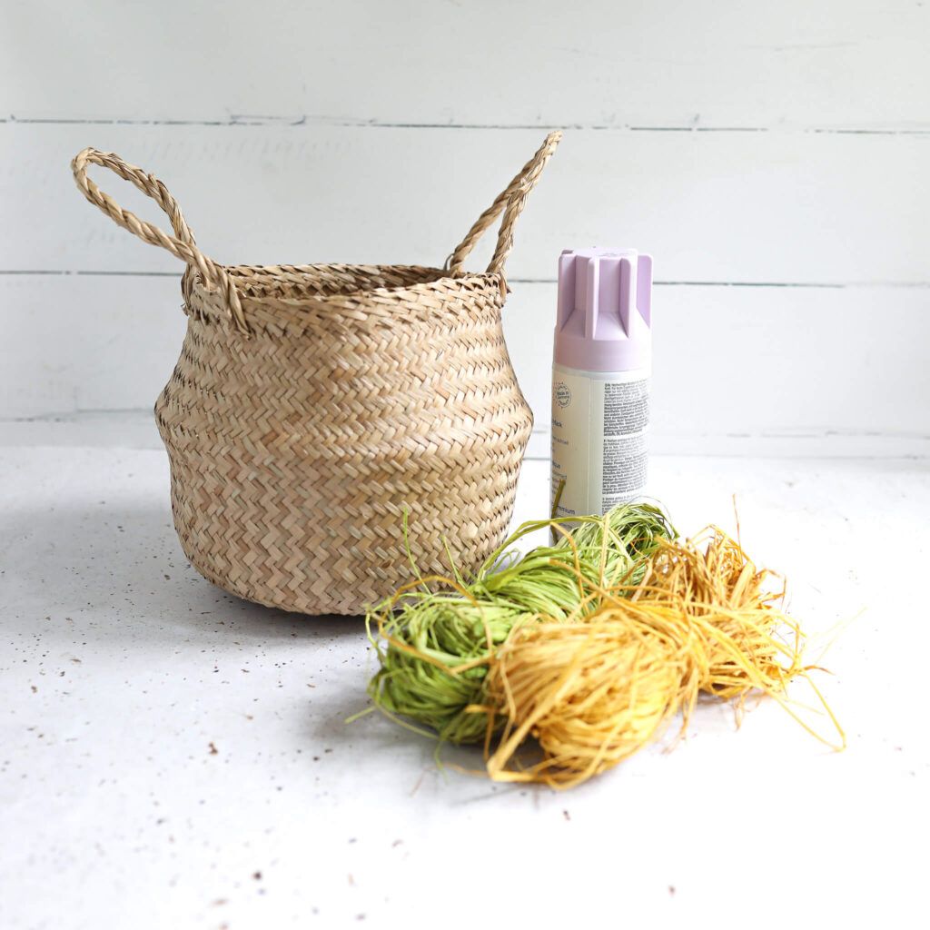 Seegraskorb mit Zitronen besticken 