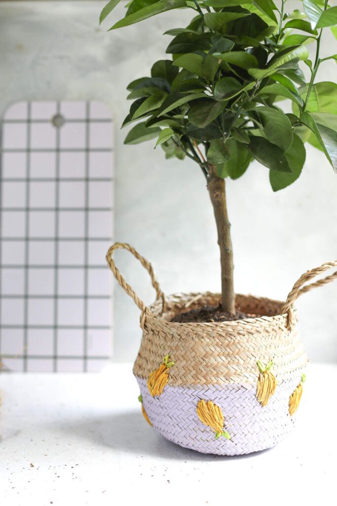 Seegraskorb mit Zitronen besticken mit Anleitung mrsgreenhouse