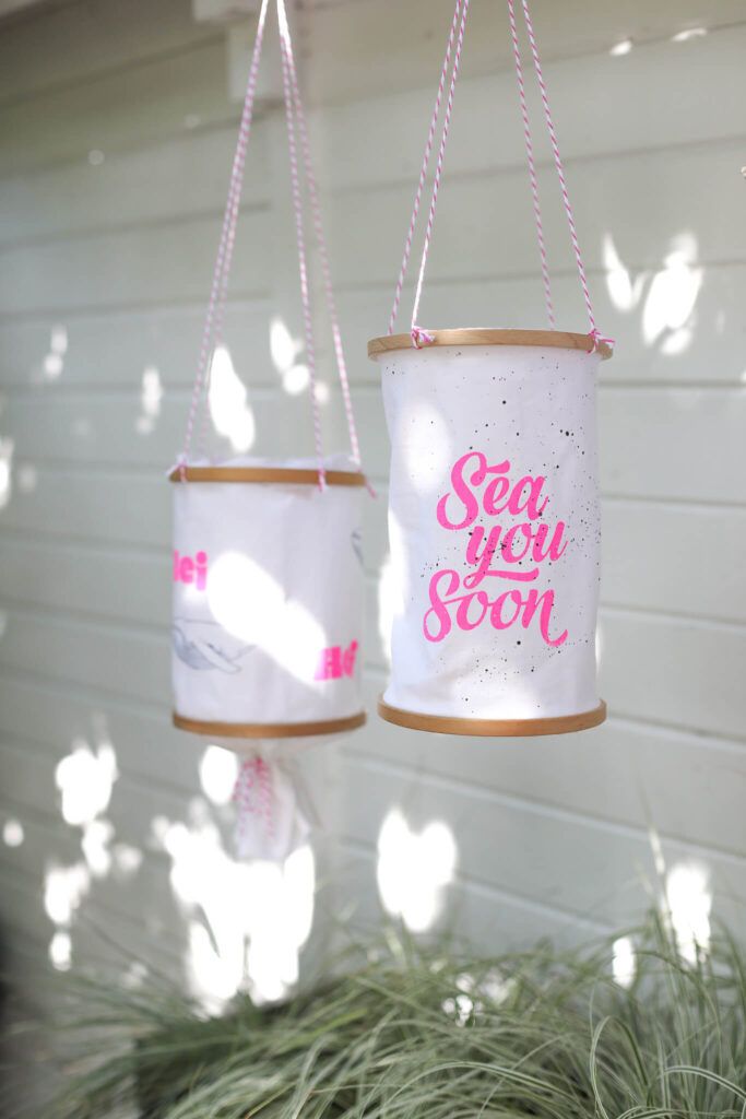 Stoff Lampions basteln ohne Nähen