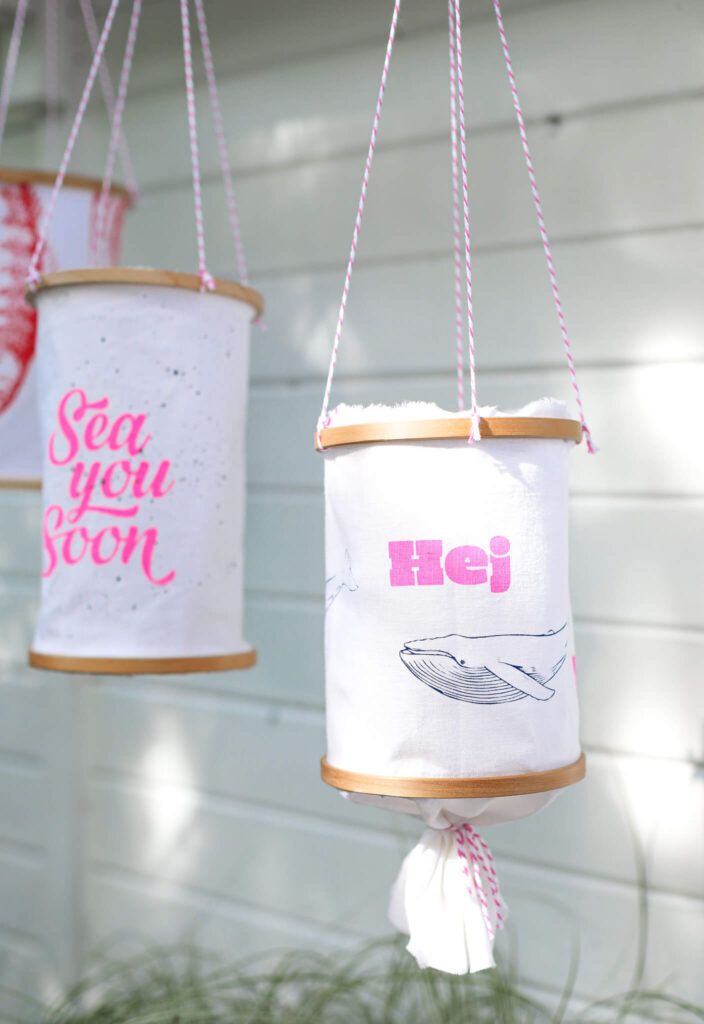 Stoff Lampions basteln ohne Nähen