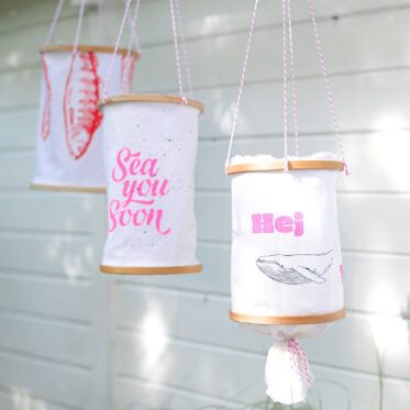 Stoff Lampions basteln ohne Nähen