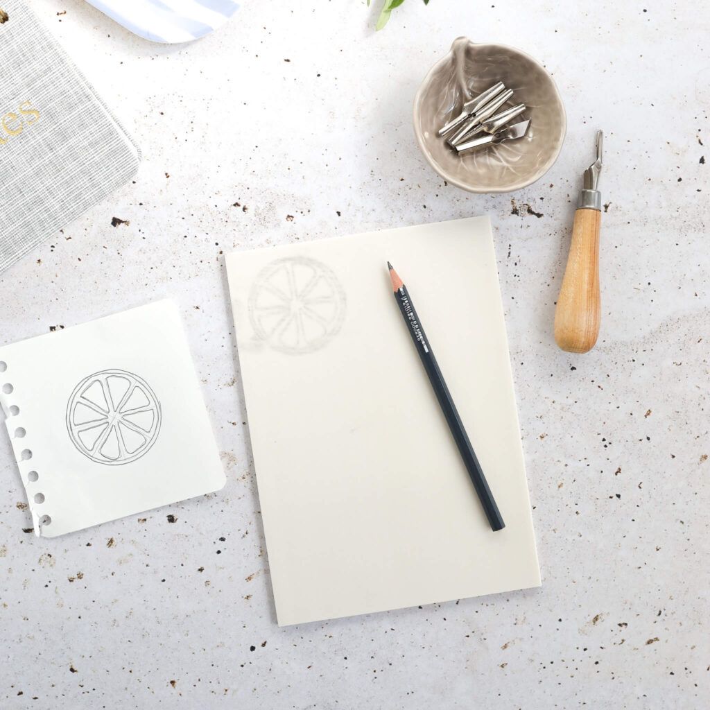 Motiv auf Stempelgummi übertragen