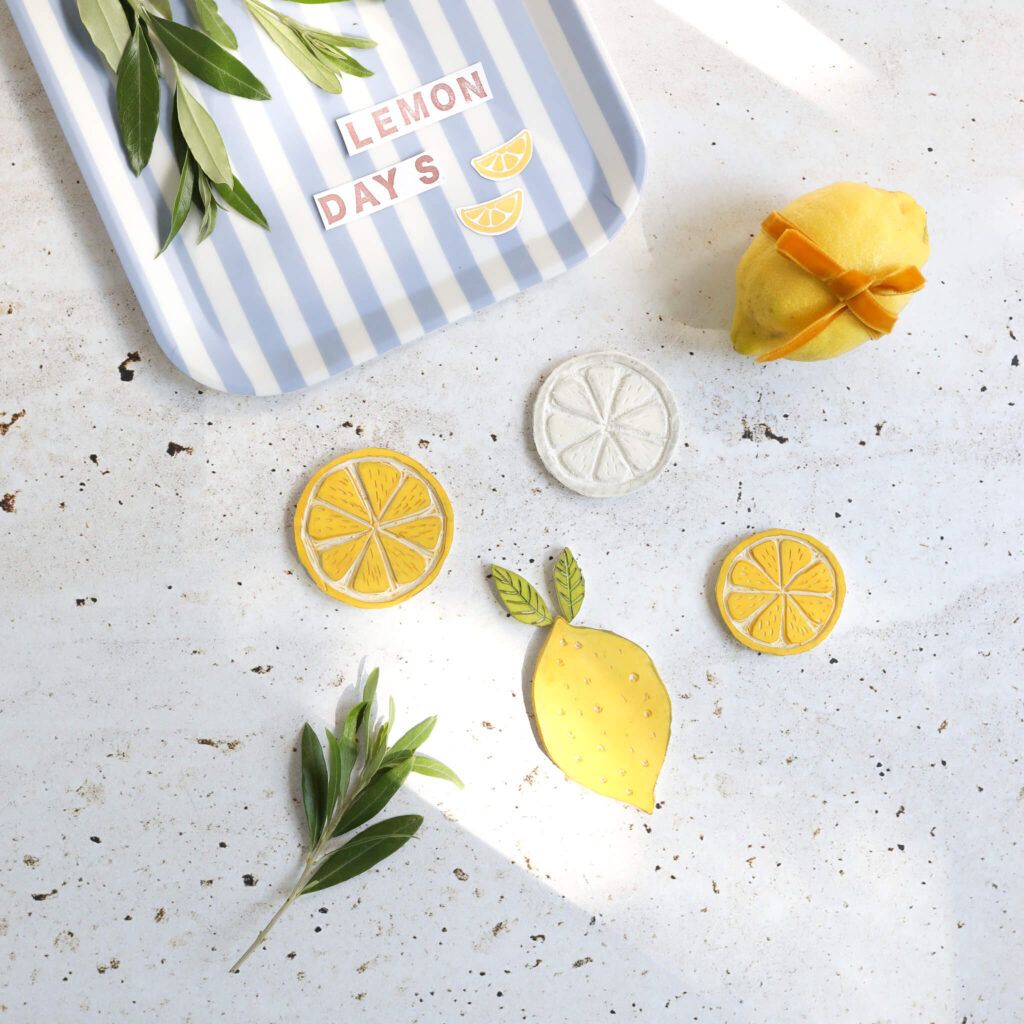 Zitronen Stempel selber Schnitzen mit Anleitung