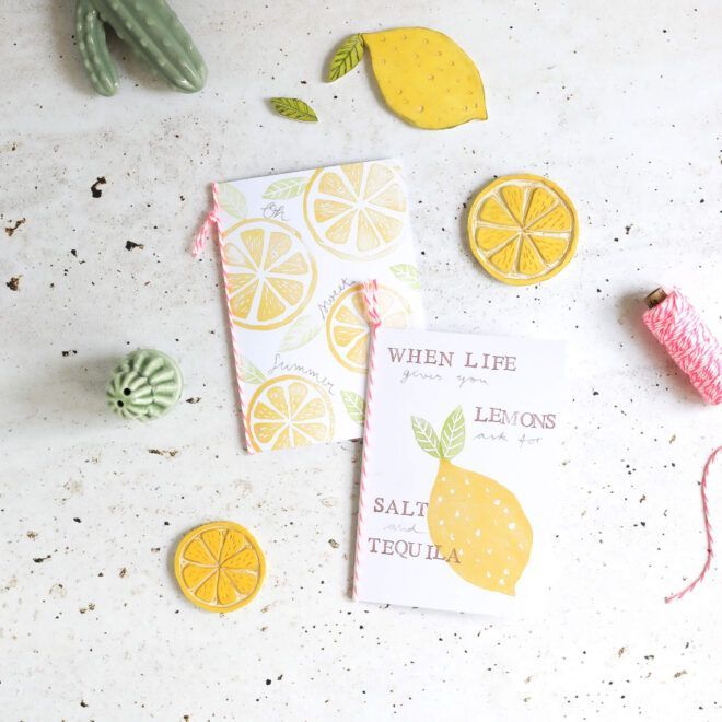 Zitronen Stempel selber Schnitzen