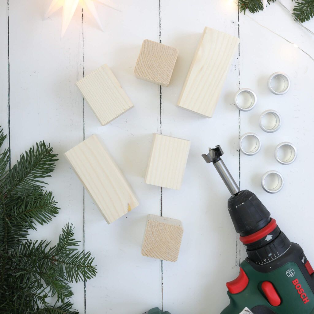 Kerzenleuchter aus Holz selber machen 