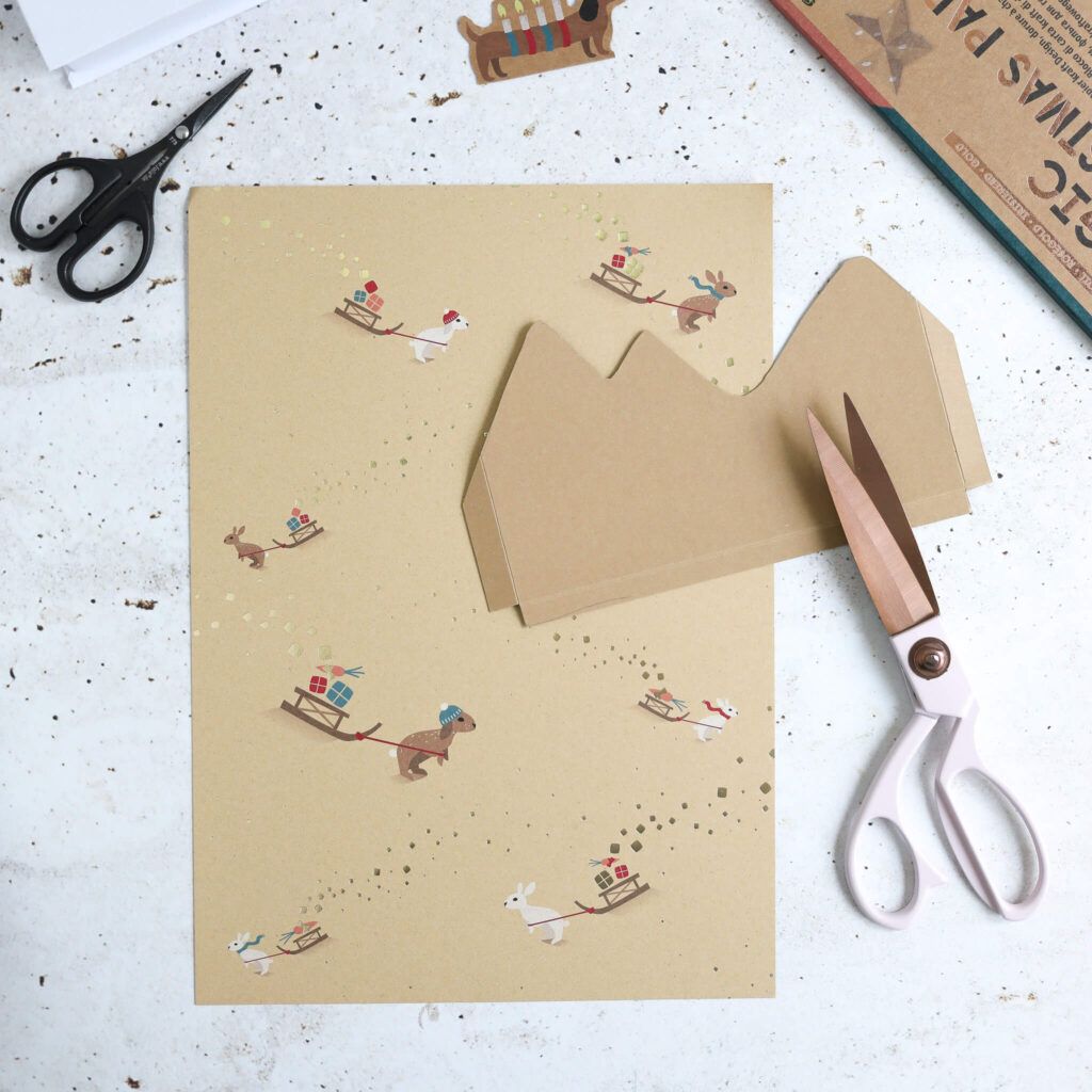 Motiv Alpensilhouette auf Papier übertragen