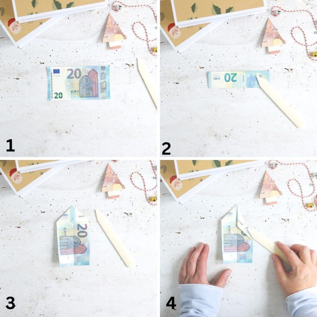 Tannenbäume aus Geld falten Teil 1
