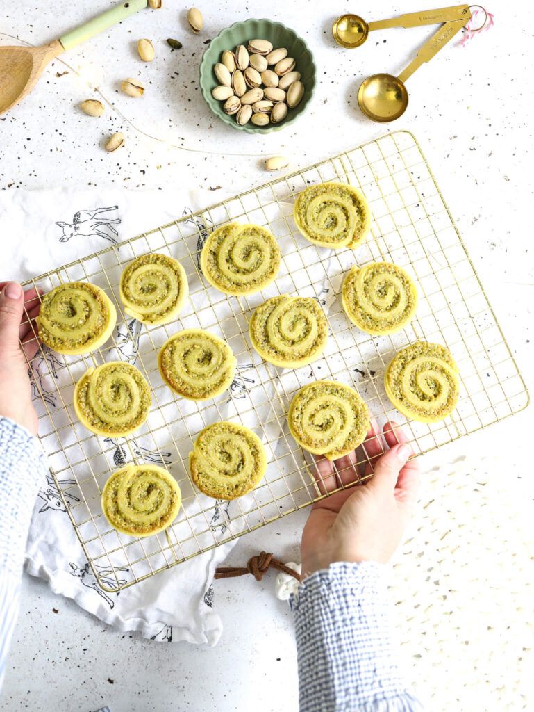 Rezept für Spiralen Plätzchen mit Pistaziencreme Füllung