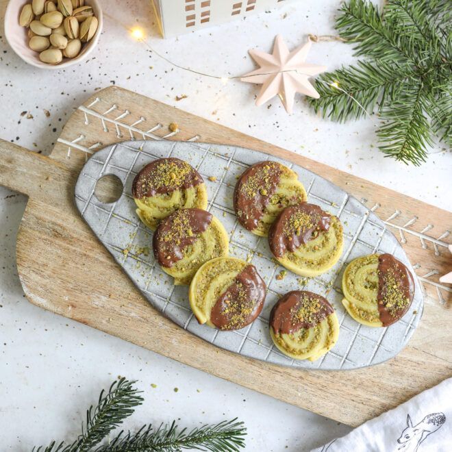 Spiralen Plätzchen mit Pistaziencreme