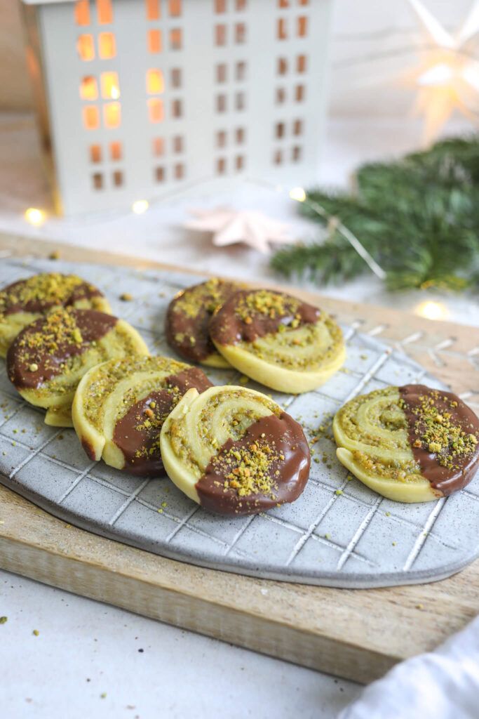 Spiralen Plätzchen mit Pistaziencreme