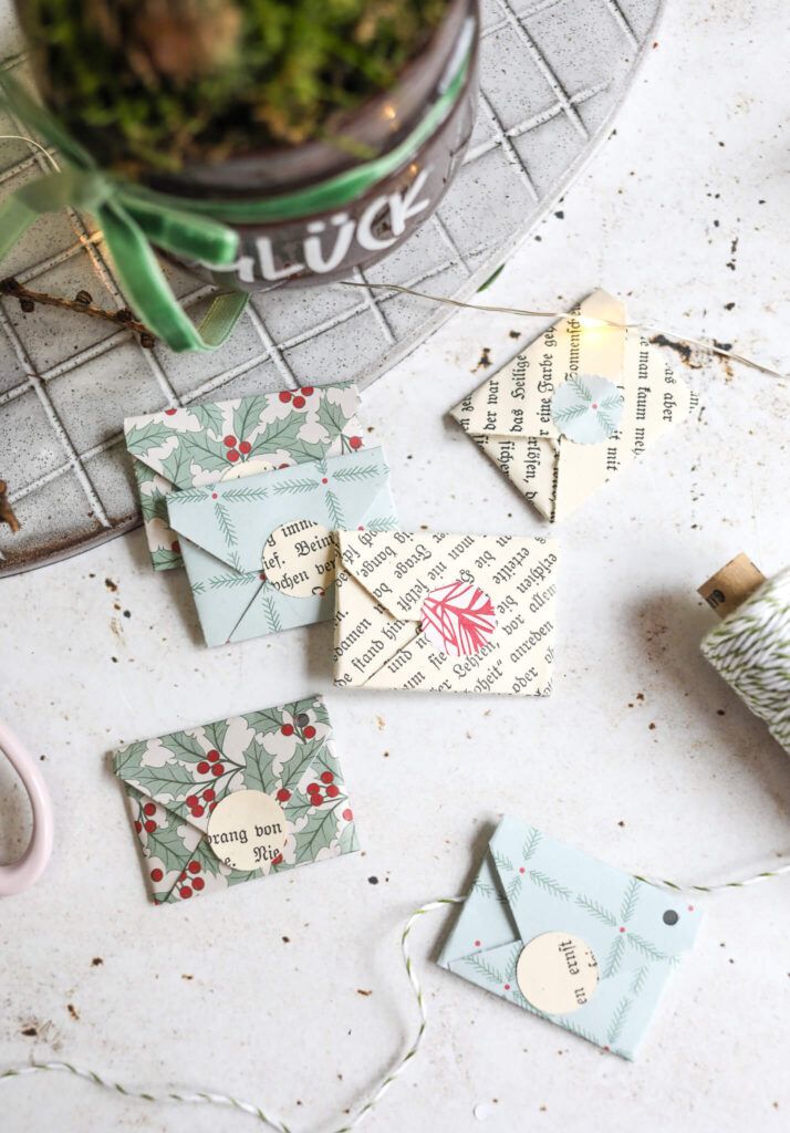 Origami Briefe falten für Wunschbaum im Glas